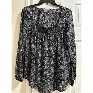 Peace & Pearls Women's Blouse Black Size Large